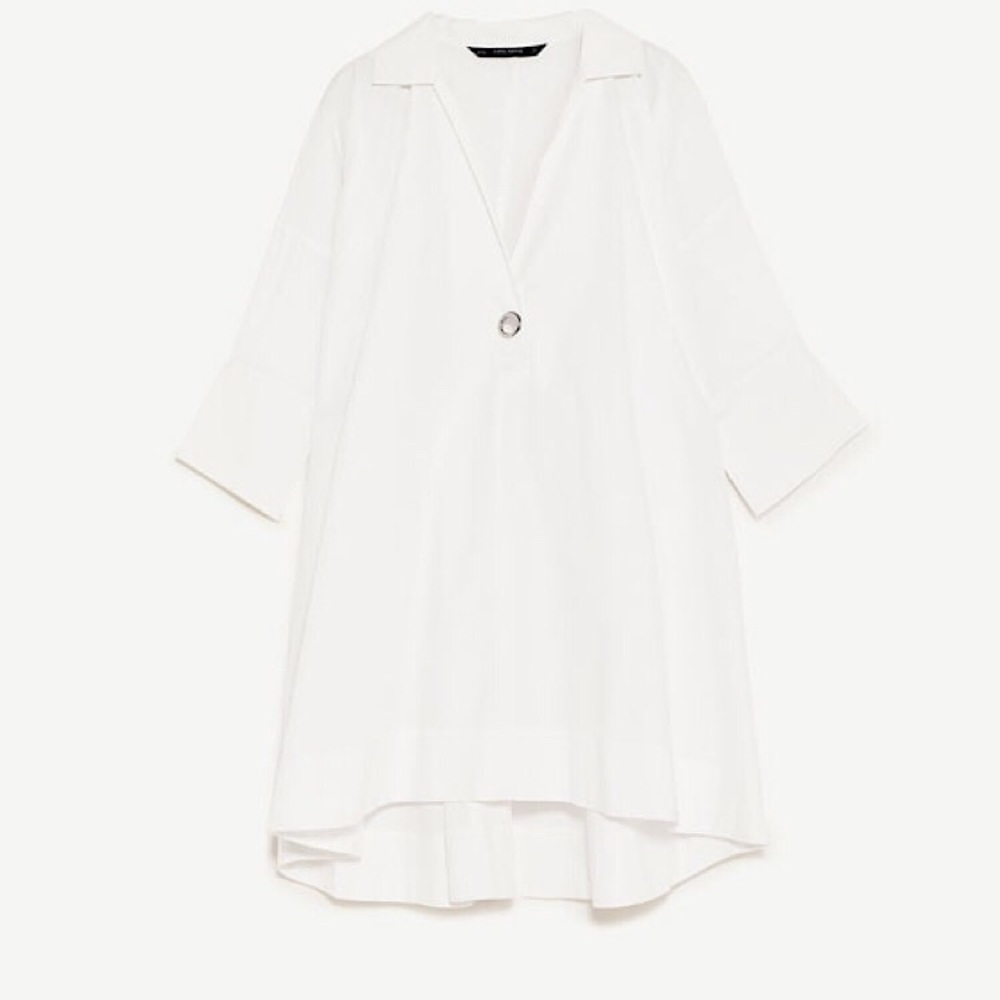 NWT Zara White Poplin Tunic - Picture 3 of 5